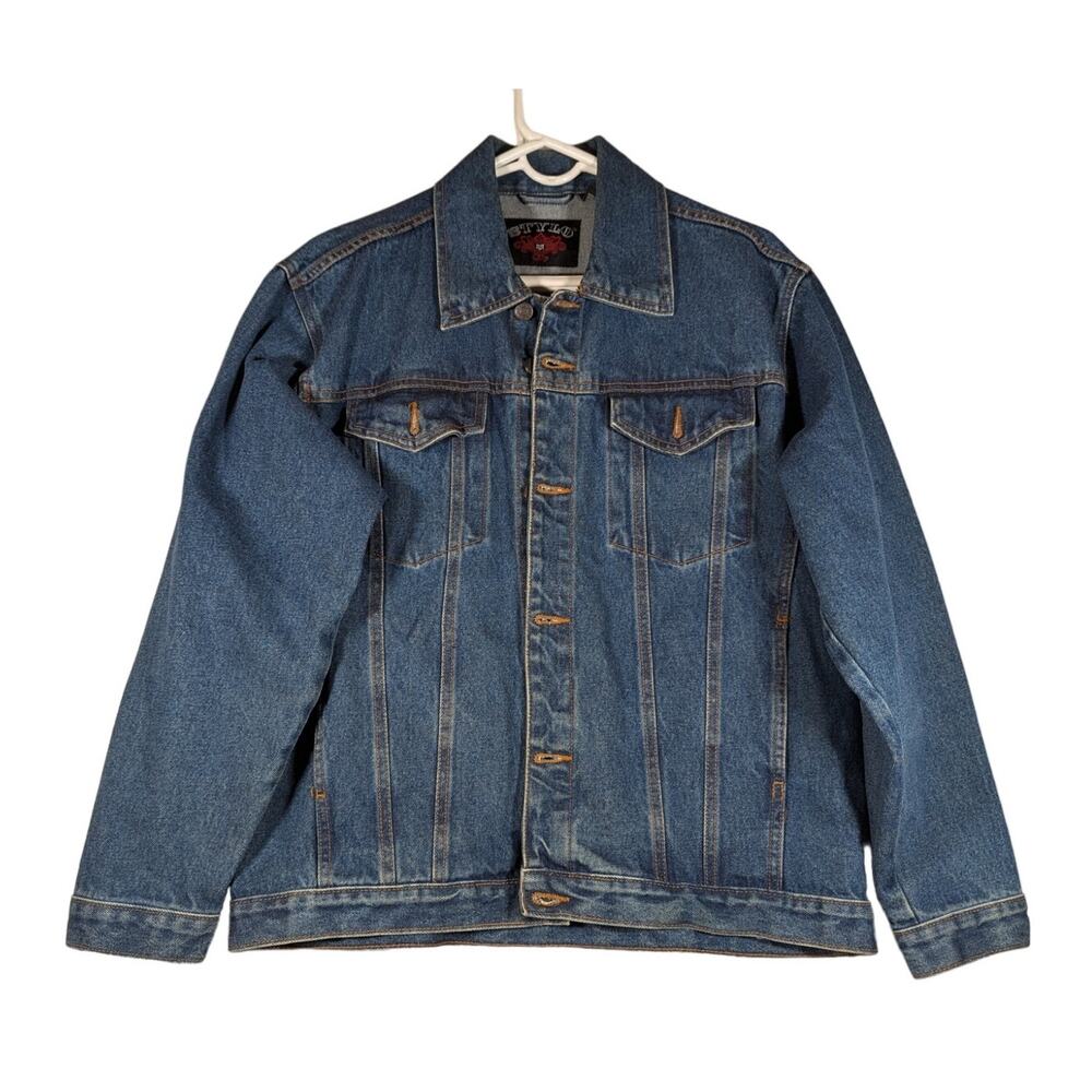 Vtge Stylo jeans jacket 90's/Y2K Mens Medium weight Streetwear aesthetic Trucker